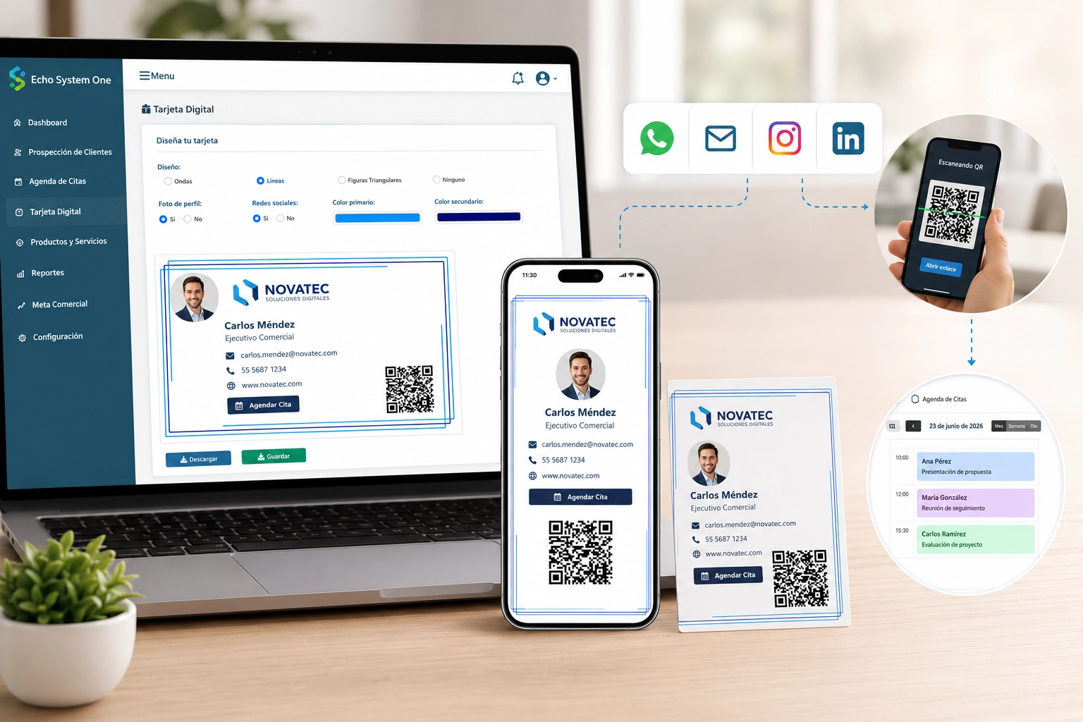Interactive Digital Card with scannable QR